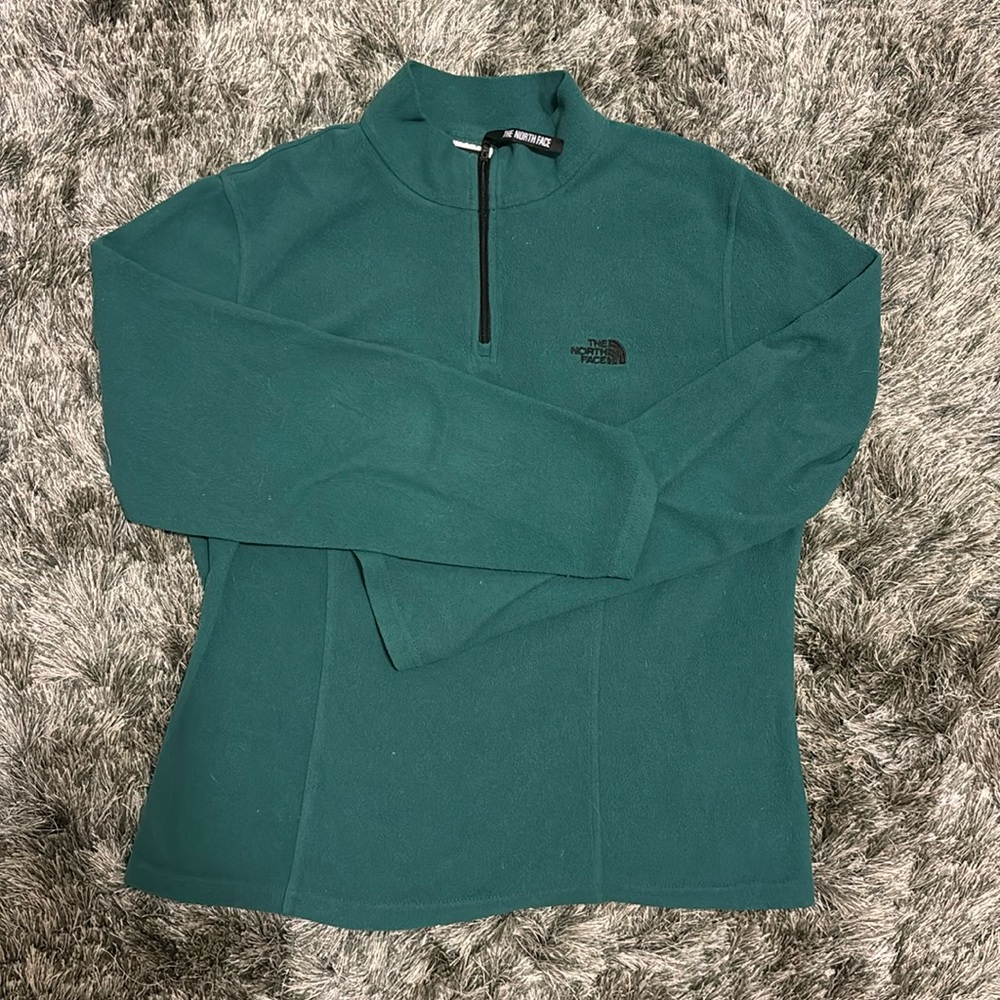 North face Green Quarter Zip Fleece Size Medium
